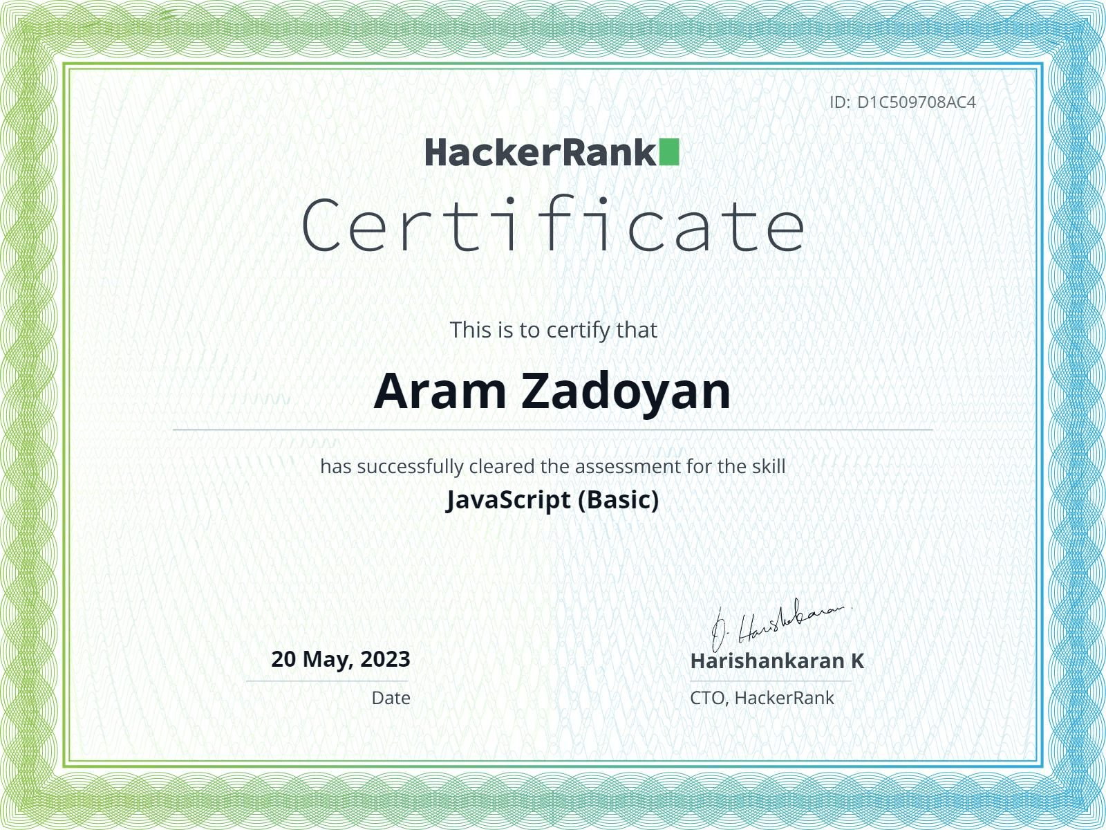 Image JavaScript (Basic) Certificate