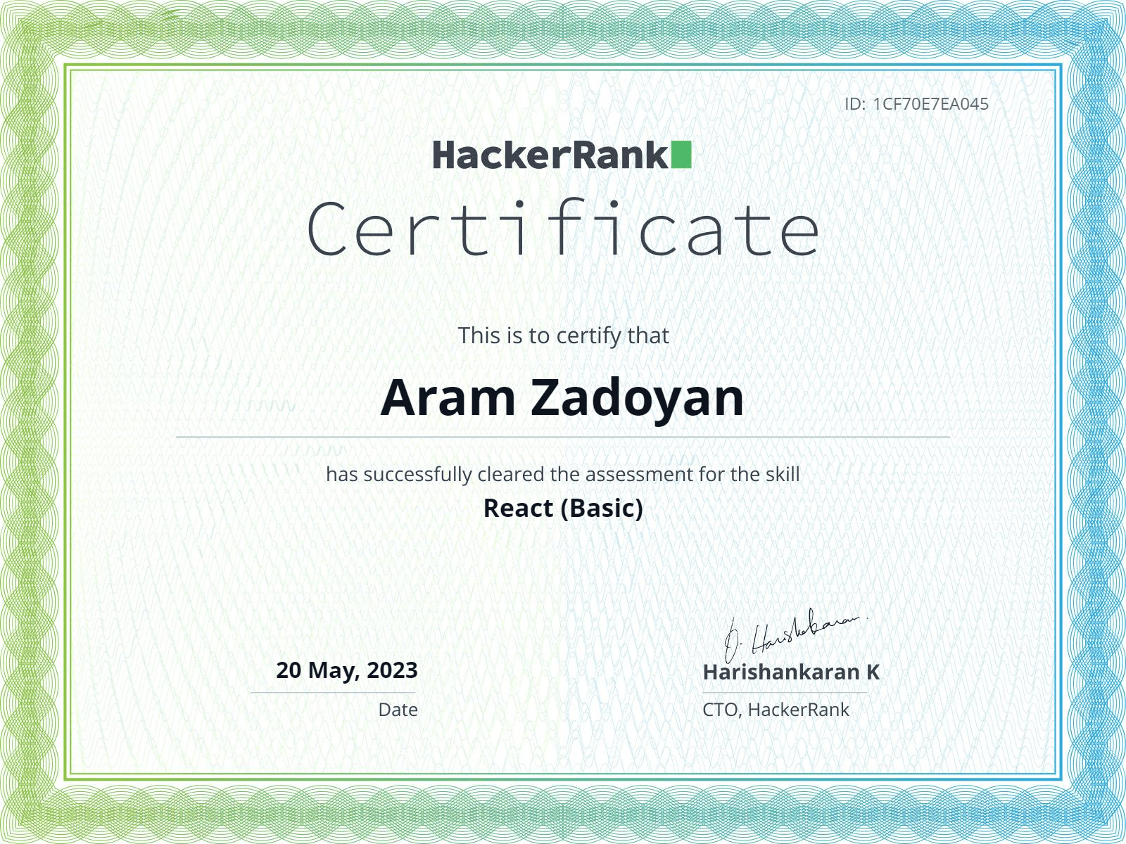 Image React (Basic) Certificate