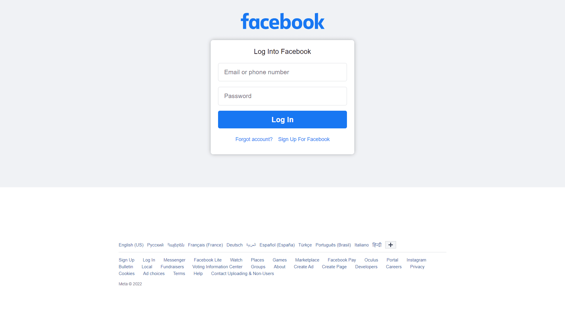 Facebook - Sign In and Sign Up Clone